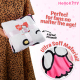 Hello Kitty Soft Fleece Bed Blanket, Cosy Bed Throw 150 x 130cm - Gifts for Her - Get Trend
