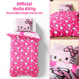 Hello Kitty Duvet Cover and Pillowcase Set Girls Teens Bedding  - Single Size - Get Trend