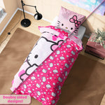 Hello Kitty Duvet Cover and Pillowcase Set Girls Teens Bedding  - Single Size - Get Trend