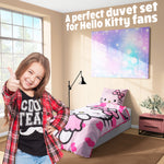 Hello Kitty Duvet Cover and Pillowcase Set Girls Teens Bedding  - Single Size - Get Trend