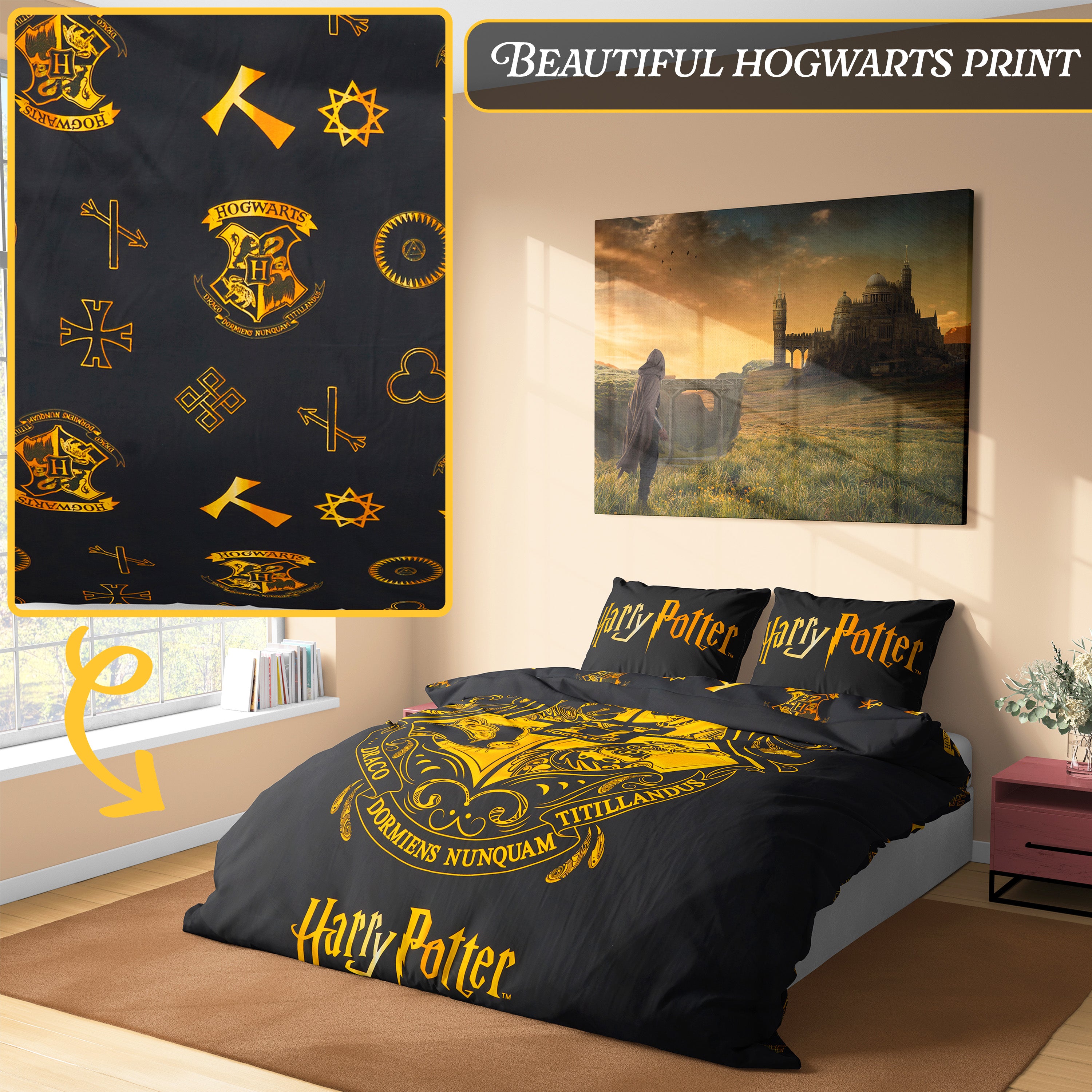 Harry Potter Duvet Cover and Pillowcase Set Kids Teens Women Bedding - Get Trend