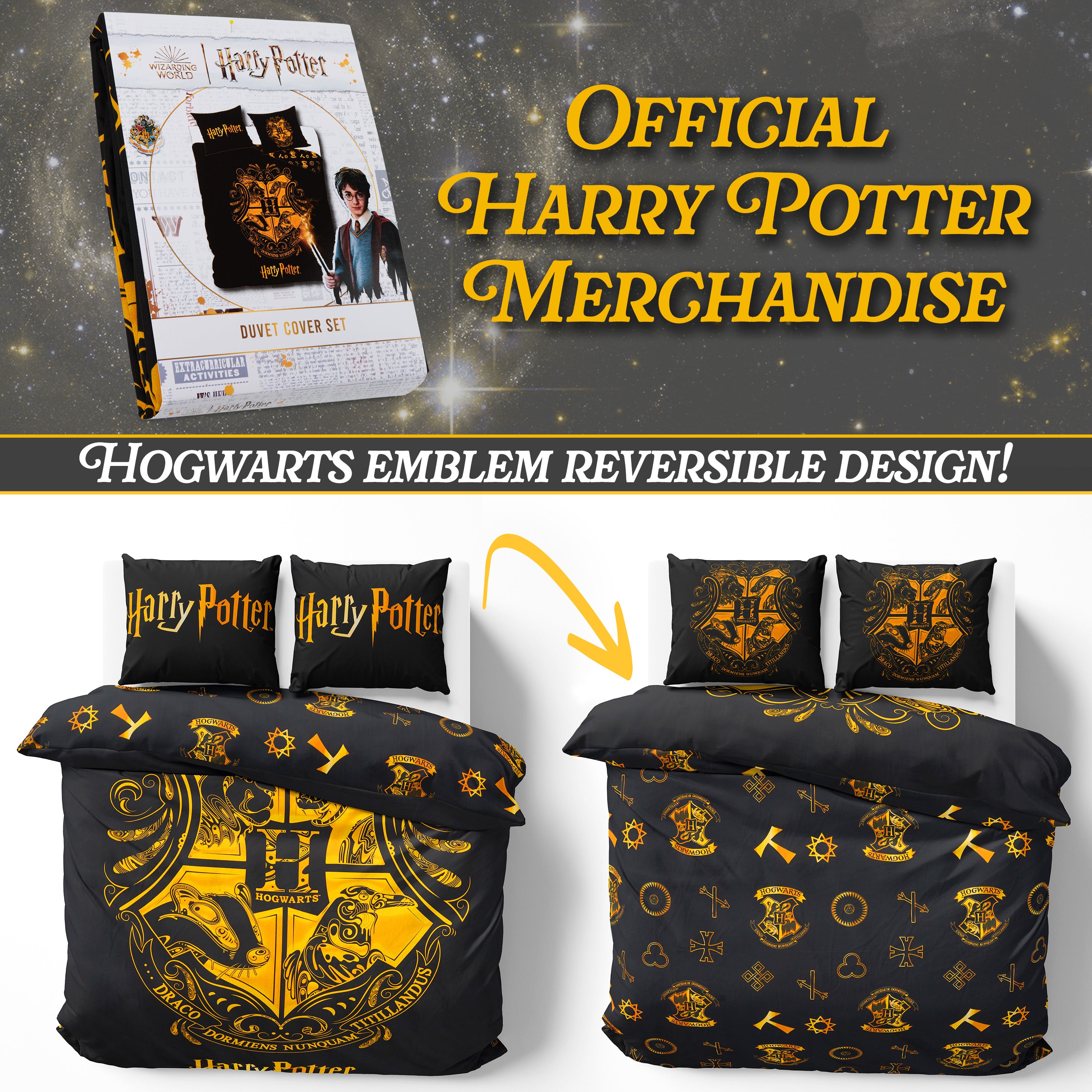 Harry Potter Duvet Cover and Pillowcase Set Kids Teens Women Bedding - Get Trend