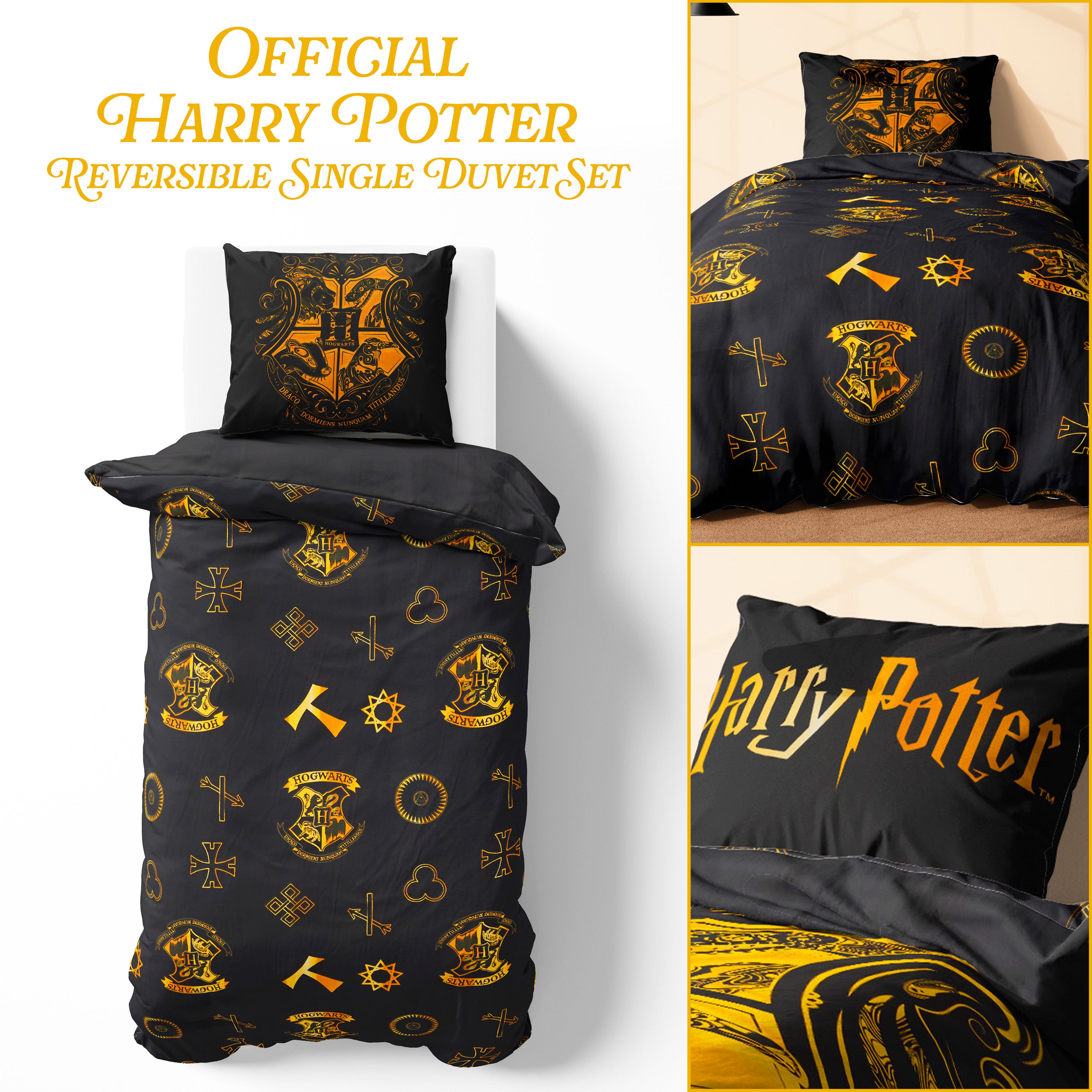 Harry Potter Duvet Cover and Pillowcase Set Kids Teens Women Bedding - Get Trend