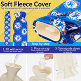 Chelsea F.C. Long Hot Water Bottle with Soft Cover 2L - Football Gifts for Him (Blue/White Long) - Get Trend