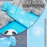 Manchester City F.C. Long Hot Water Bottle with Soft Cover 2L - Gifts for Him (Blue Long) - Get Trend
