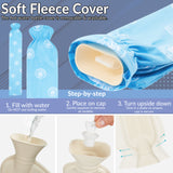 Manchester City F.C. Long Hot Water Bottle with Soft Cover 2L - Gifts for Him (Blue Long) - Get Trend