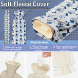 Tottenham Hotspur F.C. Long Hot Water Bottle with Soft Cover 2L - Gifts for Him (White/Navy Long) - Get Trend