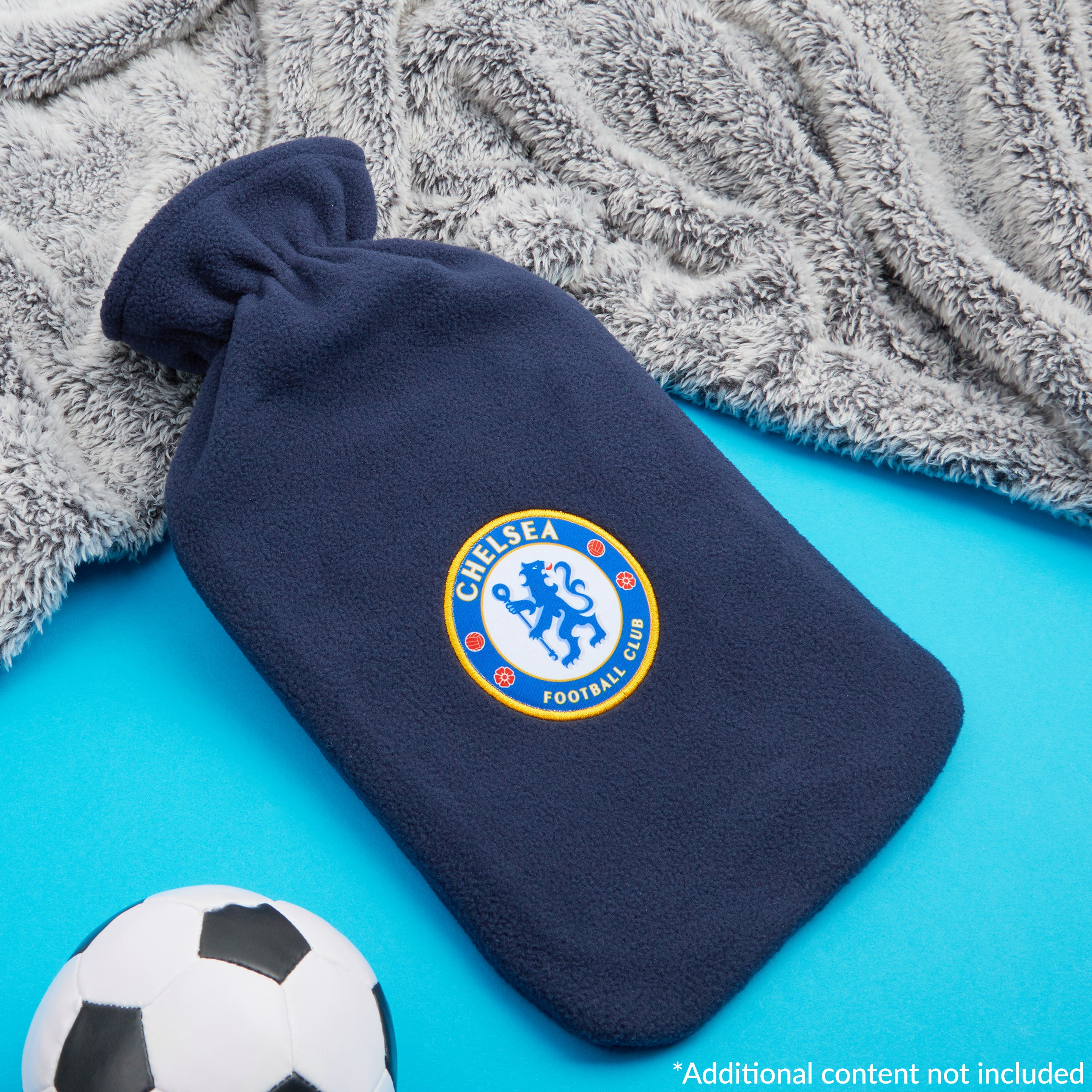 Chelsea F.C. Hot Water Bottle with Soft Cover 1.8L - Football Gifts for Him (Navy) - Get Trend