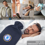 Chelsea F.C. Hot Water Bottle with Soft Cover 1.8L - Football Gifts for Him (Navy) - Get Trend
