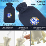 Chelsea F.C. Hot Water Bottle with Soft Cover 1.8L - Football Gifts for Him (Navy) - Get Trend