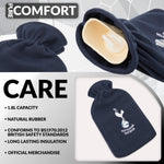 Tottenham Hotspur F.C. Hot Water Bottle with Soft Cover 1.8L - Gifts for Him (Navy) - Get Trend