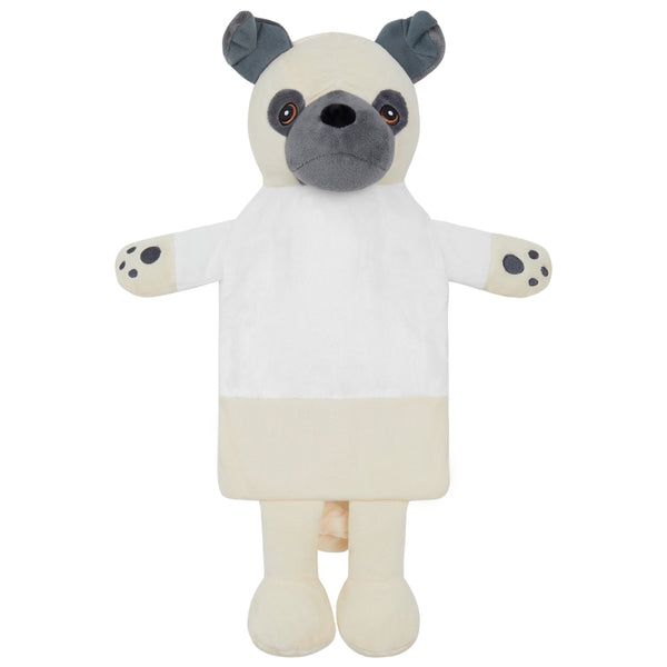Hot Water Bottle with Animal Fleece Cover - Pug - Get Trend