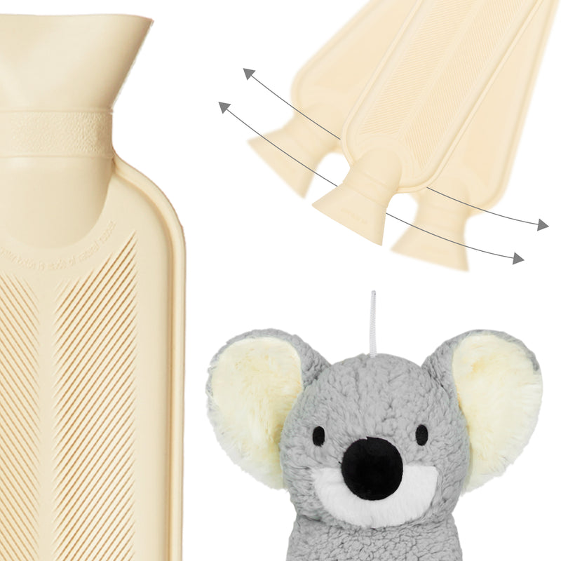 Hot Water Bottle with Animal Fleece Cover - Koala Long - Get Trend