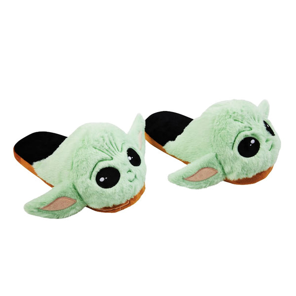 Disney Ladies Slippers,  Fluffy Indoor House Shoes - Baby Yoda - Get Trend