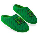 Minecraft Boys Slippers, Cosy Creeper Indoor House Shoes - Gamer Gifts for Boys - Get Trend