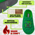 Minecraft Boys Slippers, Cosy Creeper Indoor House Shoes - Gamer Gifts for Boys - Get Trend