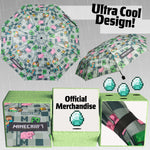 Minecraft Telescopic Umbrella - Folding Umbrella Lightweight for Travel School - Get Trend