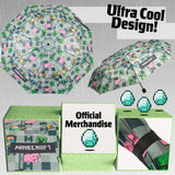 Minecraft Telescopic Umbrella - Folding Umbrella Lightweight for Travel School - Get Trend