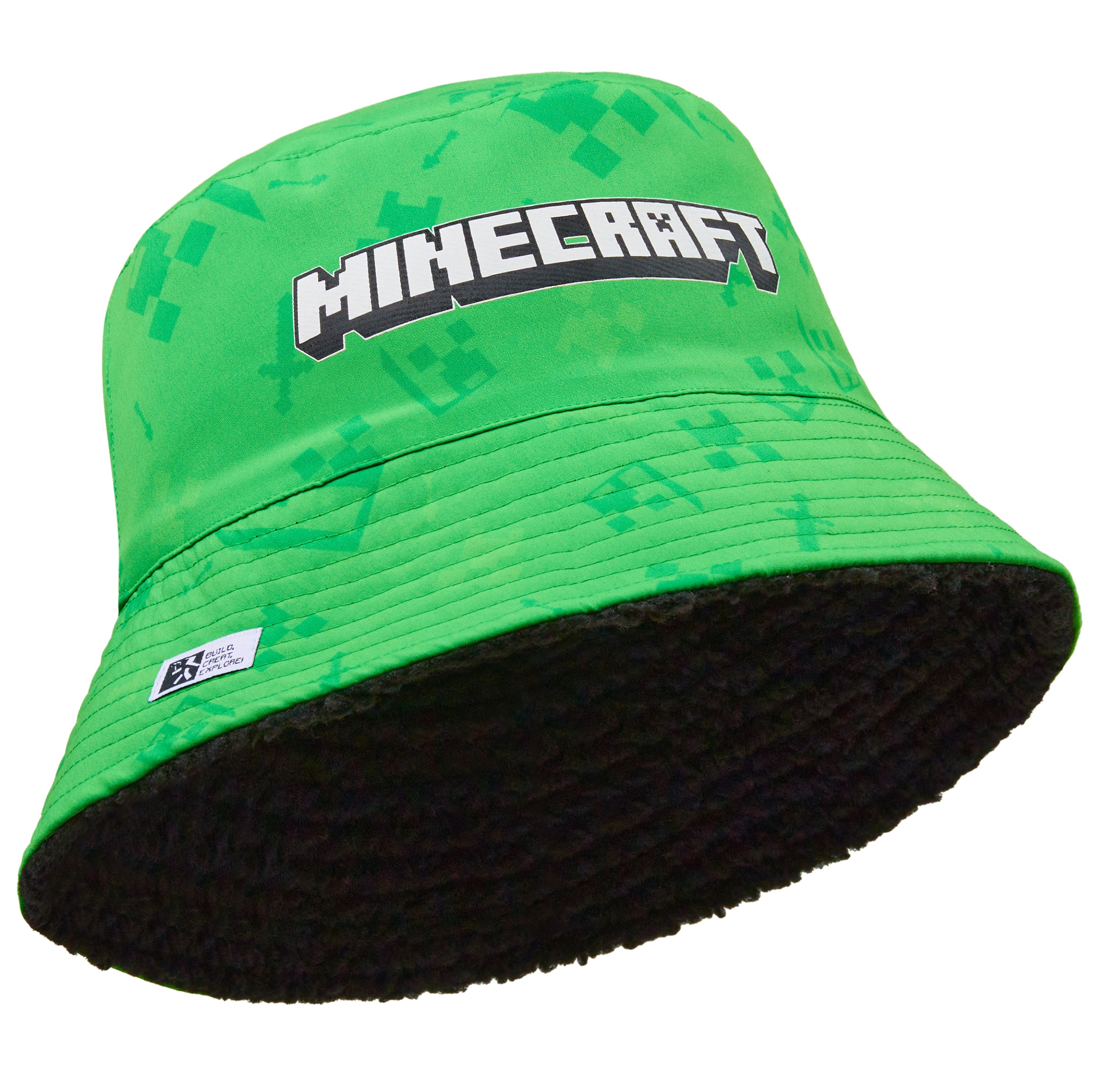 Minecraft Boys Bucket Hat with Fleece Lining - Creeper Gifts for Boys Green - Get Trend