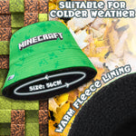 Minecraft Boys Bucket Hat with Fleece Lining - Creeper Gifts for Boys Green - Get Trend