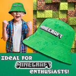 Minecraft Boys Bucket Hat with Fleece Lining - Creeper Gifts for Boys Green - Get Trend