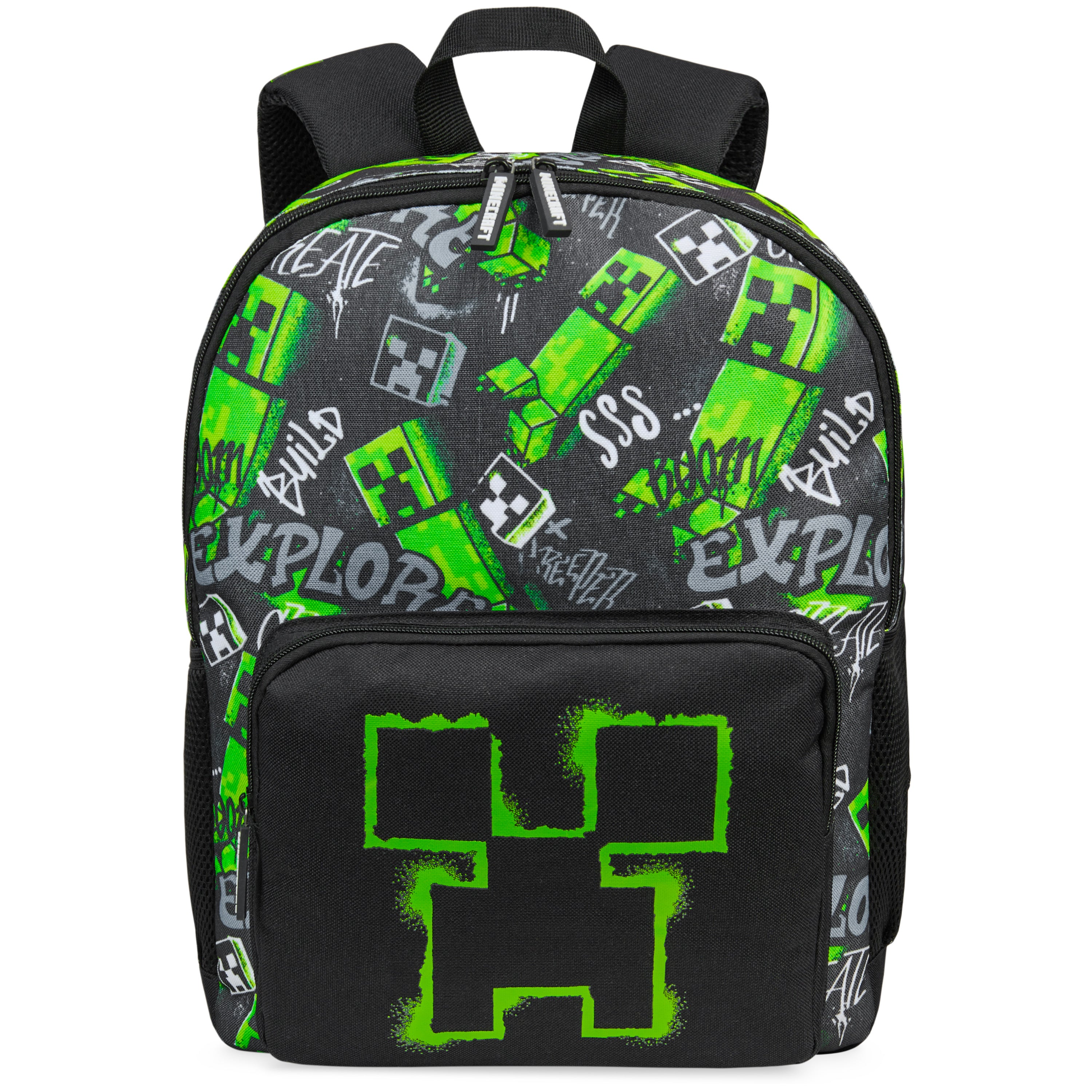 Minecraft Children’s Backpacks for Boys Creeper Rucksack School Bag with Zipped Pockets Adjustable Straps Kids Backpack Travel Sports Gamer Gifts for Boys - Get Trend