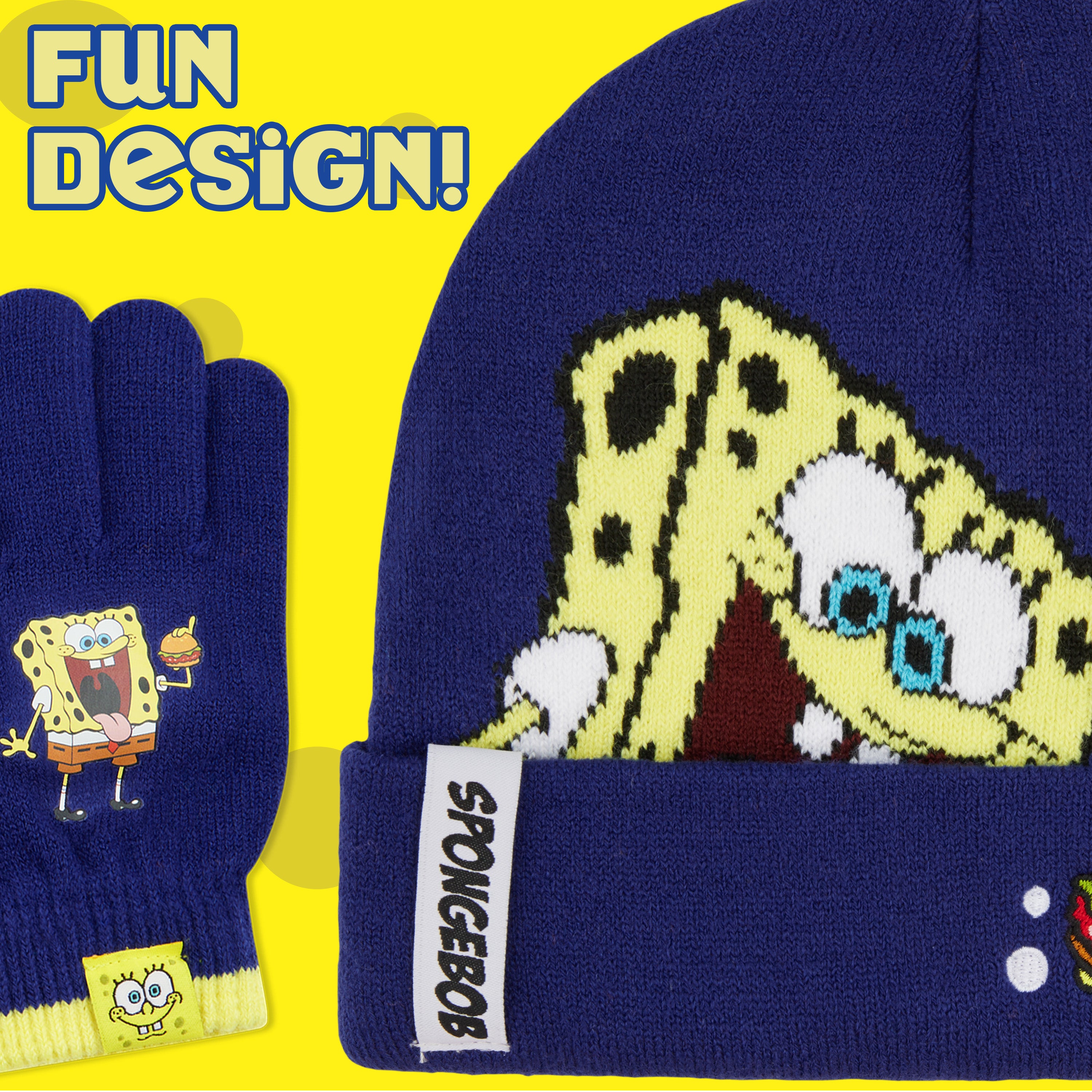 SPONGEBOB SQUAREPANTS Boys Winter Accessories Set - Gifts for Boys - Get Trend