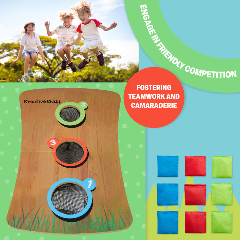 KreativeKraft Bean Bag Toss Game with Wooden Table - Get Trend