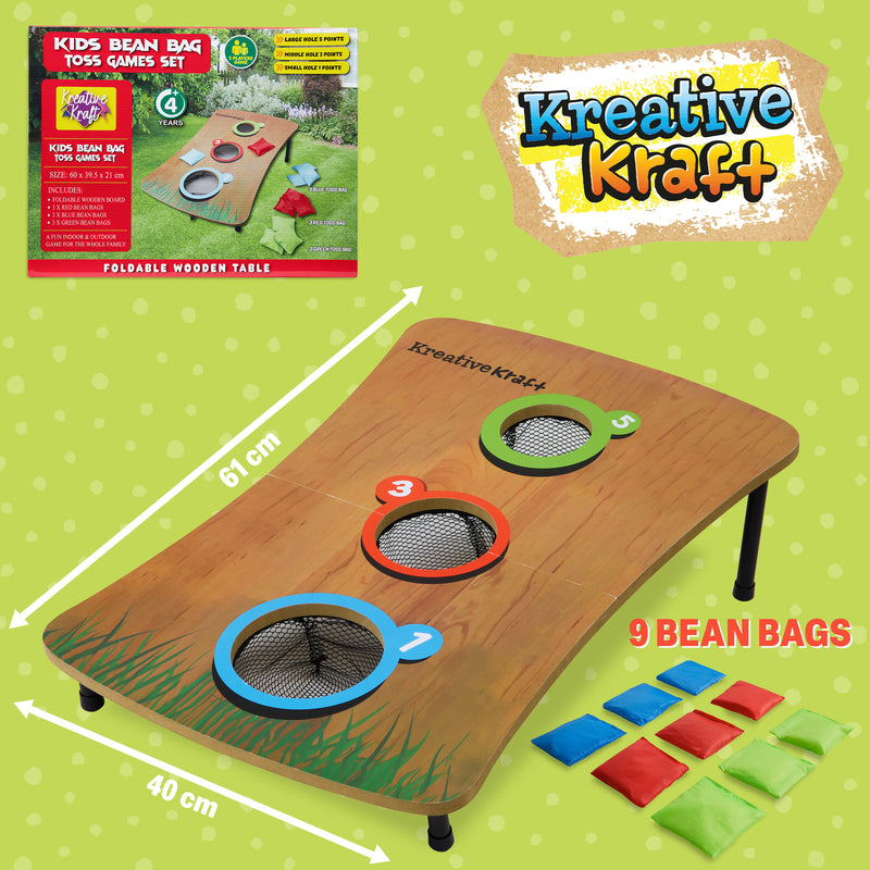 KreativeKraft Bean Bag Toss Game with Wooden Table - Get Trend