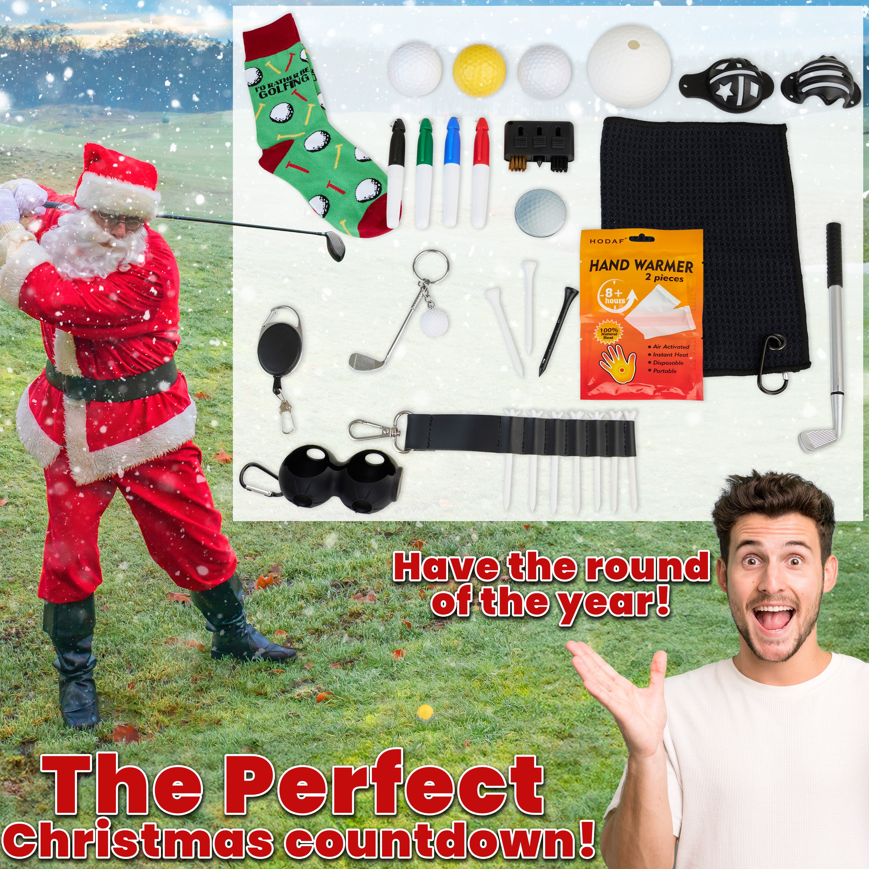 KreativeKraft Golf Advent Calendar 2025 Christmas Countdown Calendar for Golfers - Get Trend