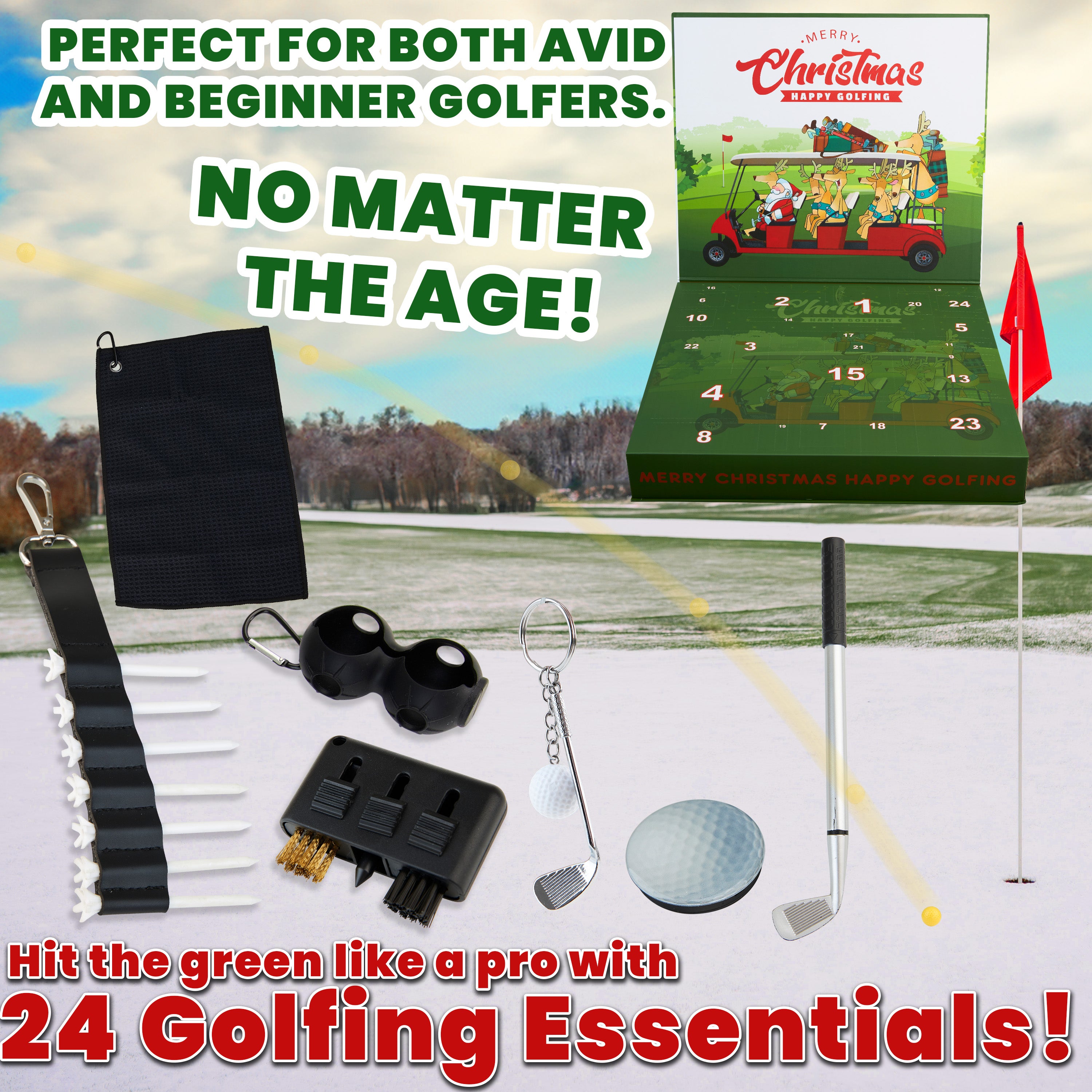 KreativeKraft Golf Advent Calendar 2025 Christmas Countdown Calendar for Golfers - Get Trend