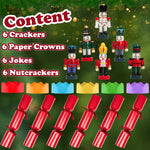 KreativeKraft Christmas Crackers, Pack of 6 Nutcracker Ornament Festive Crackers (Red Nutcracker) - Get Trend