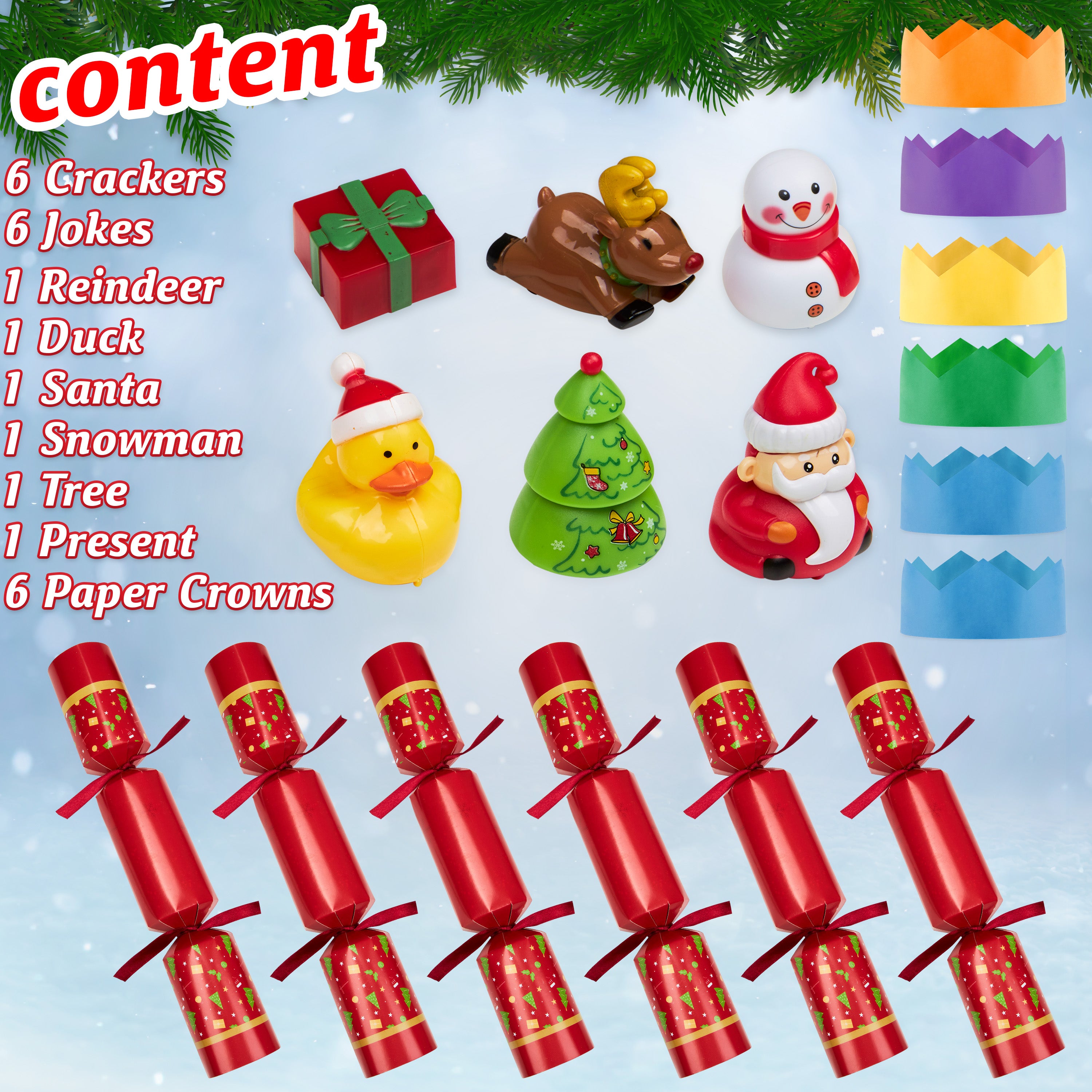 KreativeKraft Christmas Crackers Pack of 6  (Black Fidget Toys) - Get Trend