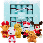 KreativeKraft Christmas Crackers Pack of 6 Festive Crackers with Soft Toys - Get Trend