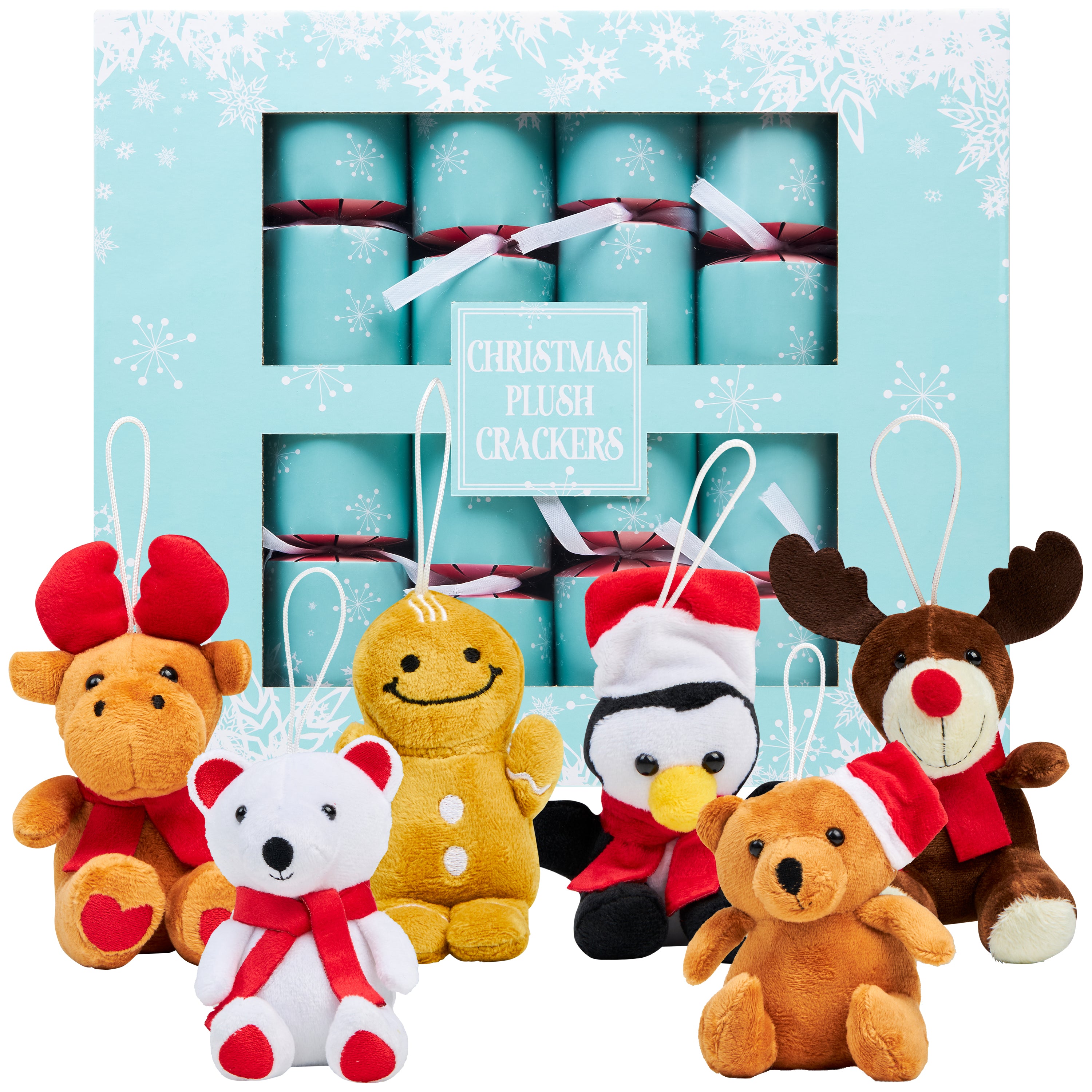 KreativeKraft Christmas Crackers Pack of 6 Festive Crackers with Soft Toys - Get Trend