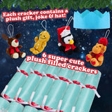 KreativeKraft Christmas Crackers Pack of 6 Festive Crackers with Soft Toys - Get Trend