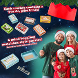 KreativeKraft Christmas Crackers, Pack of 6 Crackers with Puzzles, Festive Fun - Get Trend