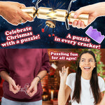 KreativeKraft Christmas Crackers, Pack of 6 Crackers with Puzzles, Festive Fun - Get Trend