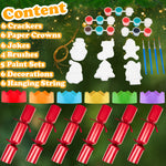 KreativeKraft Christmas Crackers 6 Pack Paint Your Own Ornament Festive Crackers (Red Ornament) - Get Trend