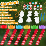 KreativeKraft Christmas Crackers 6 Pack Paint Your Own Ornament Festive Crackers (Red Ornament) - Get Trend