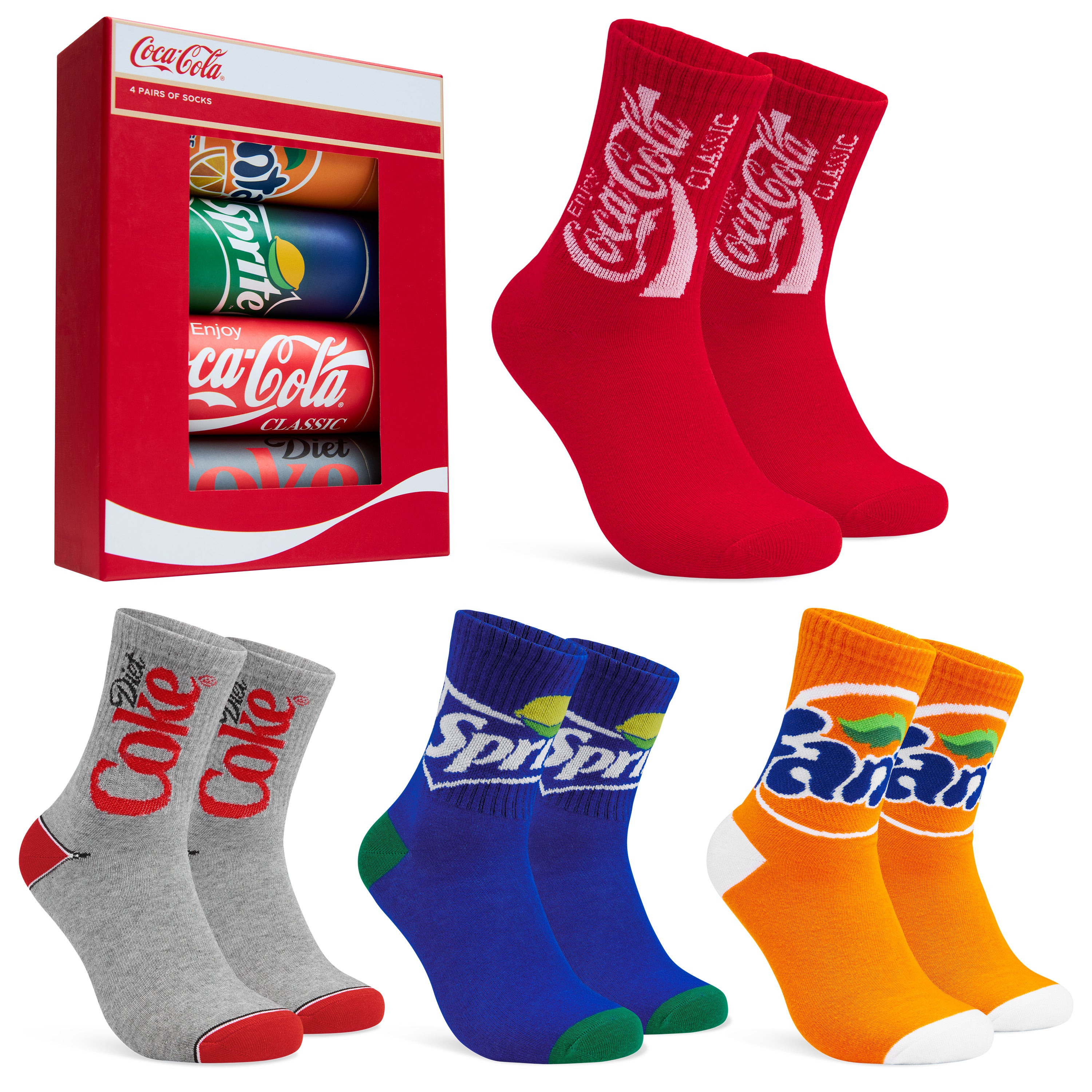 Coca-Cola Novelty Socks for Adults and Teenagers - Soft, Comfy Calf Length Socks Multipack, Funny Socks - Christmas Gifts - Get Trend