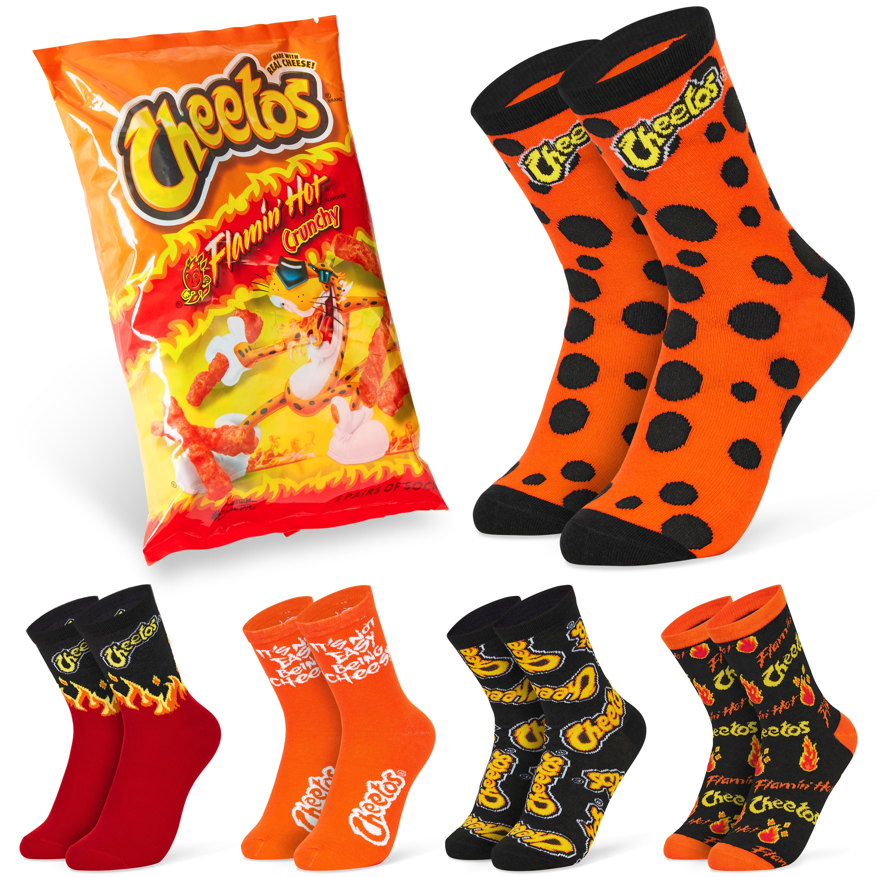 Cheetos Womens Novelty Socks, Calf Length Breathable Funny Socks - Womens Gifts - Get Trend