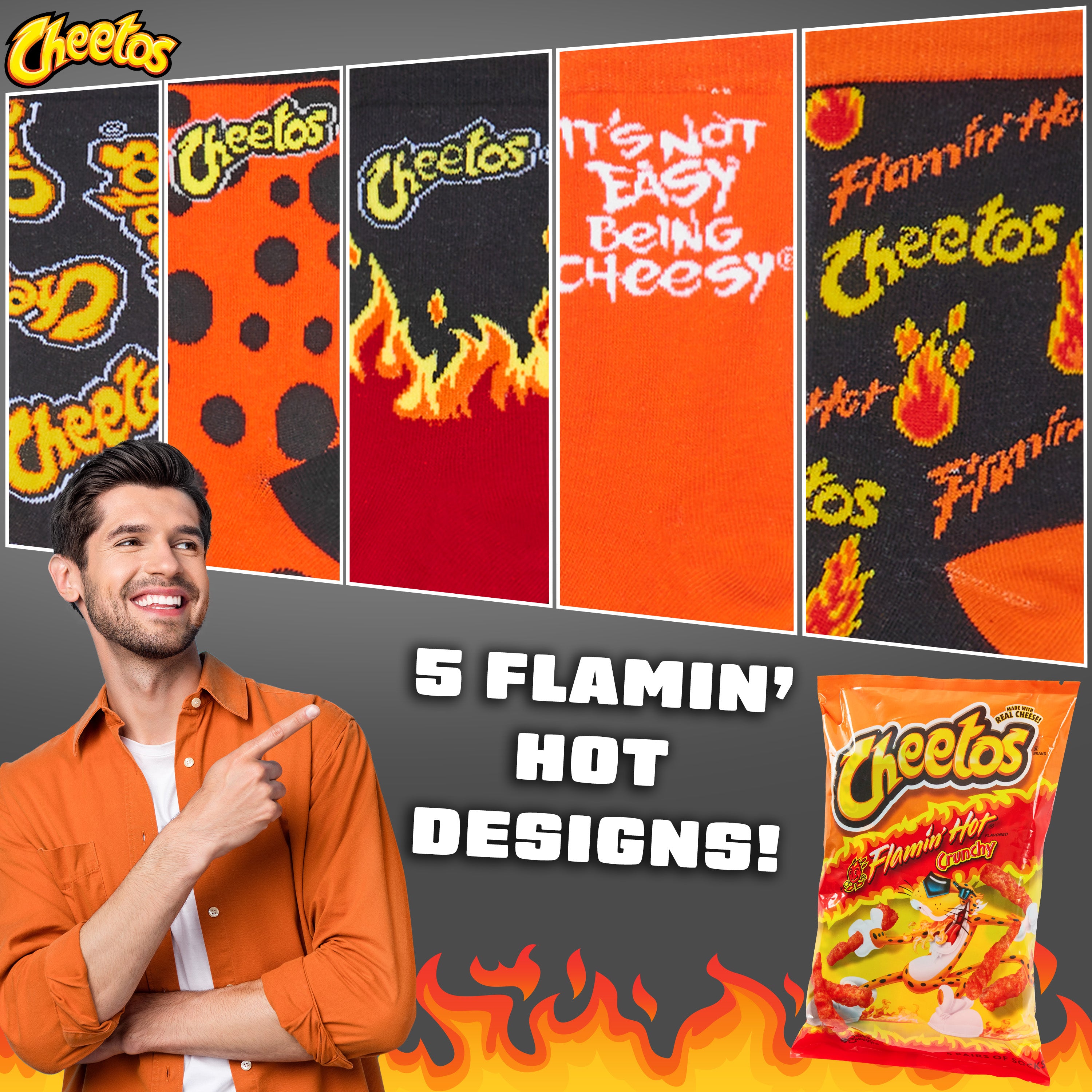 Cheetos Womens Novelty Socks, Calf Length Breathable Funny Socks - Womens Gifts - Get Trend
