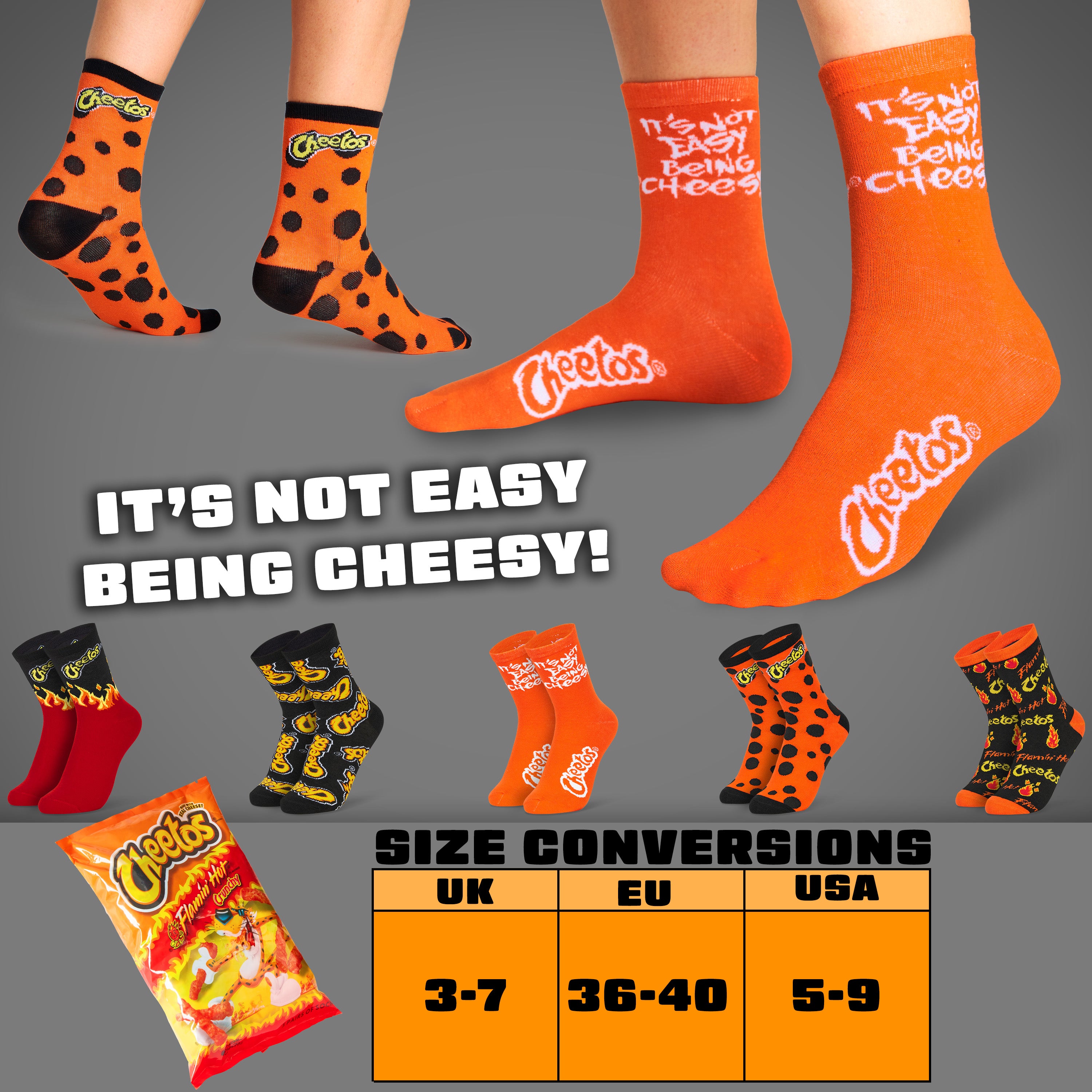 Cheetos Womens Novelty Socks, Calf Length Breathable Funny Socks - Womens Gifts - Get Trend