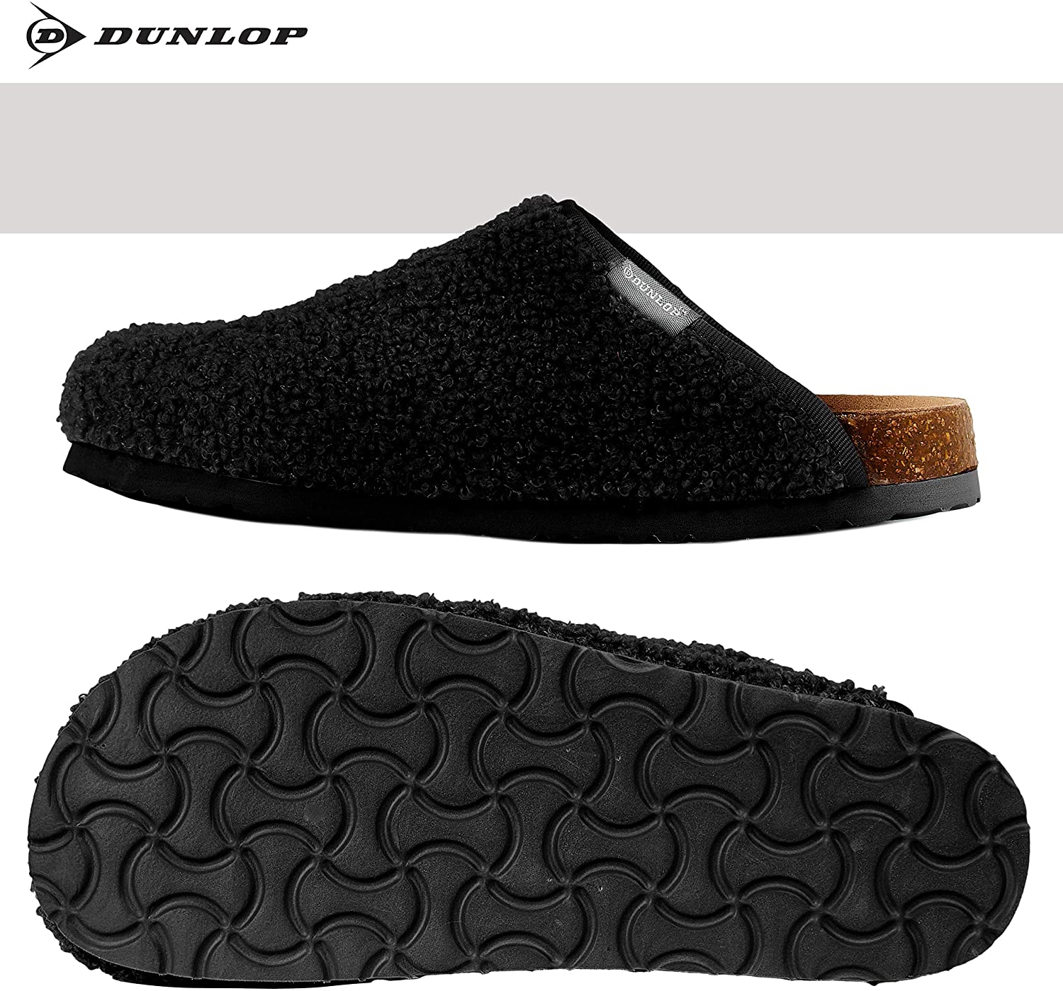 DUNLOP Slippers Warm Fuzzy Slip On Clog Slippers Comfy Mule House Shoes - Womens - Get Trend