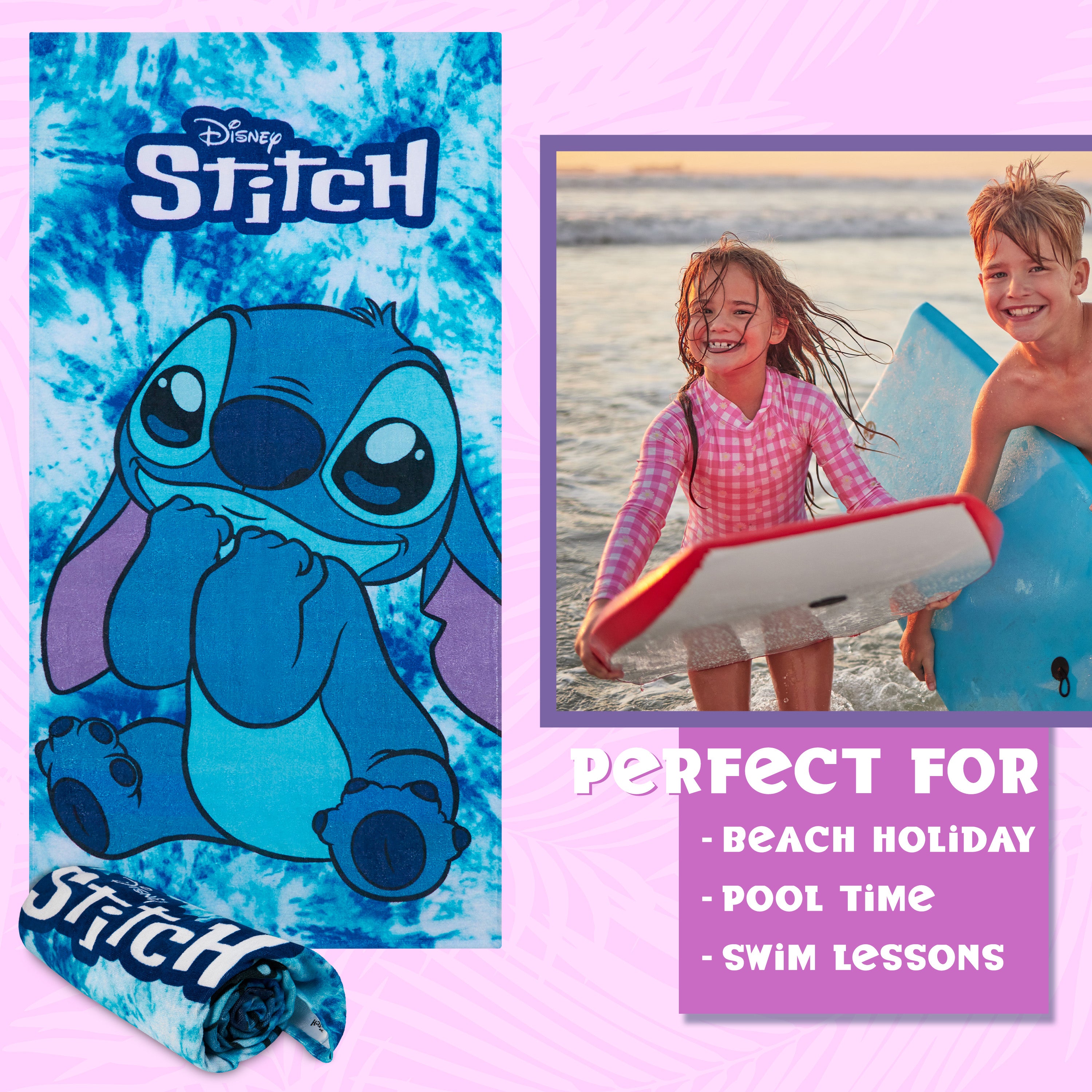 Disney Beach Towel for Kids, 100% Cotton Quick Dry Swimming Towel 70 x 140cm - Get Trend