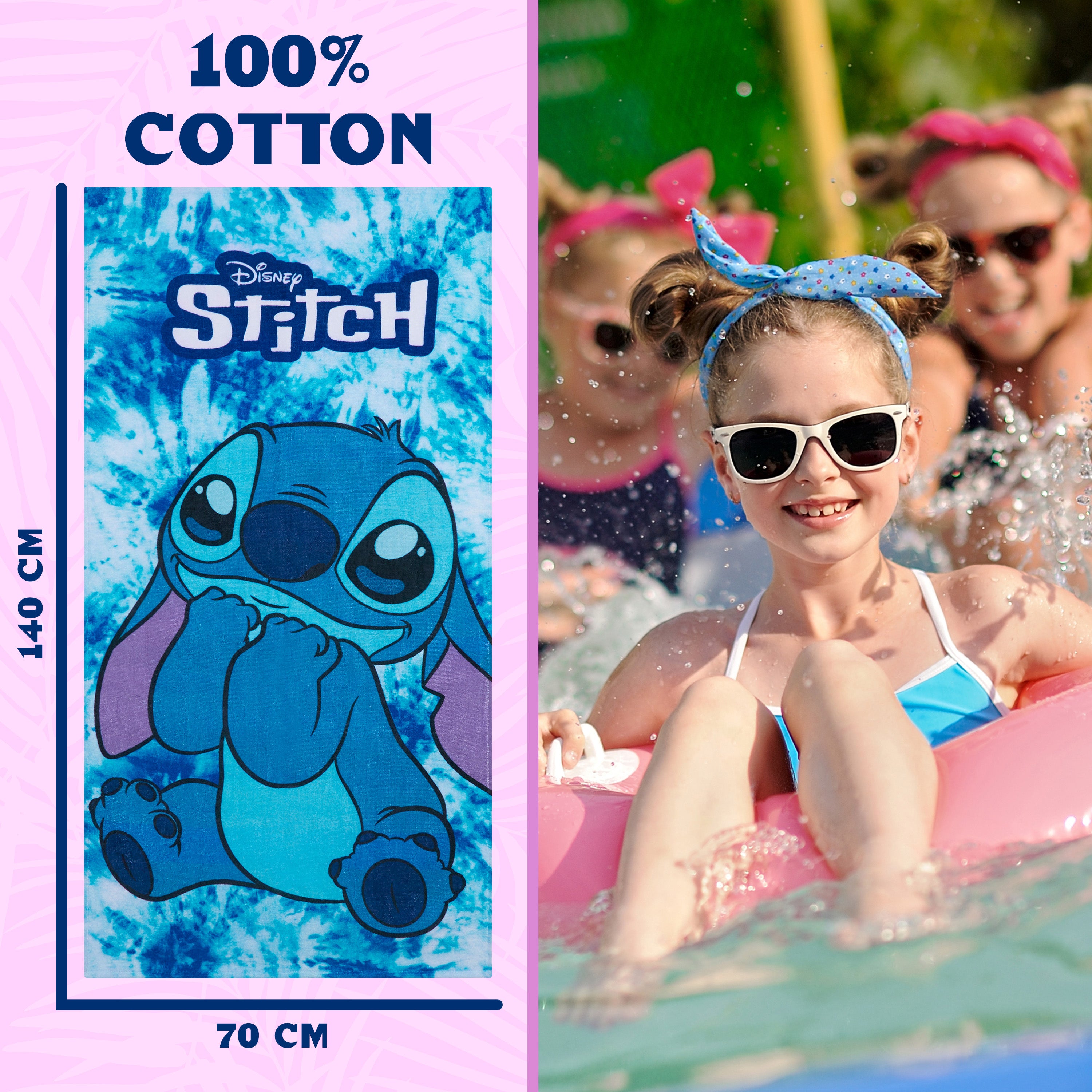 Disney Beach Towel for Kids, 100% Cotton Quick Dry Swimming Towel 70 x 140cm - Get Trend