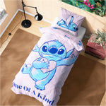 Disney Stitch Duvet Cover and Pillowcase Set Kids Teens Bedding Bedroom Accessories - Single (Pink Stitch Single) - Get Trend