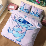 Disney Stitch Duvet Cover and Pillowcase Set Kids Teens Bedding Bedroom Accessories - Double (Pink Stitch Double) - Get Trend
