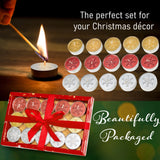 DECO EXPRESS Christmas Tealight Candle Set, Multipack of 15 with 3 Hours Burning Time Festive Xmas Decor Unscented (Multi 15 Pack) - Get Trend